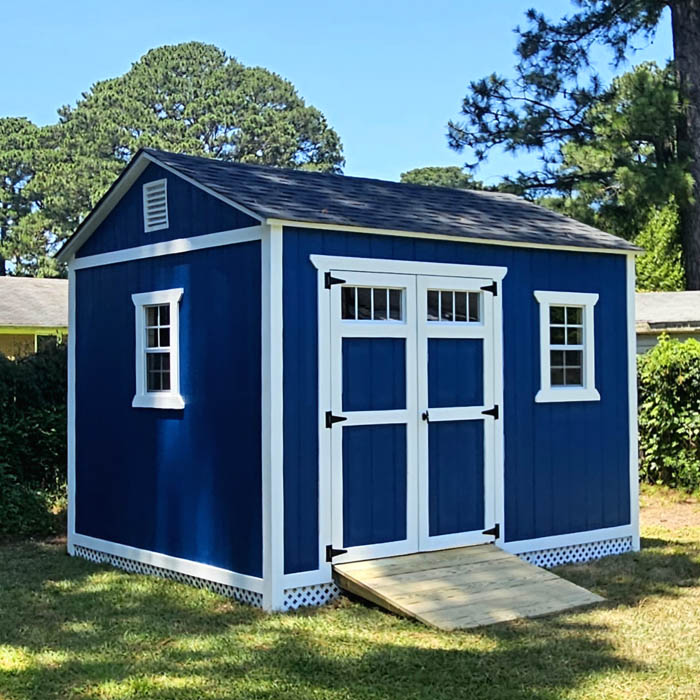 No Maint PVC Trim Tidewater Sheds providing shed repairs, new shed construction and shed remodeling services to Virginia Beach, Chesapeake, Suffolk and North Carolina.