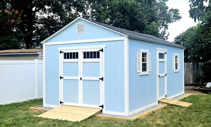 Single or Double Doors Tidewater Sheds providing shed repairs, new shed construction and shed remodeling services to Virginia Beach, Chesapeake, Suffolk and North Carolina.